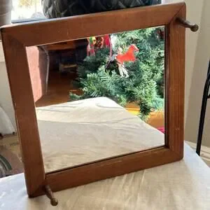 Unbranded | Accents | Vintage Antique Diamond Wood Framed Glass Mirror ...